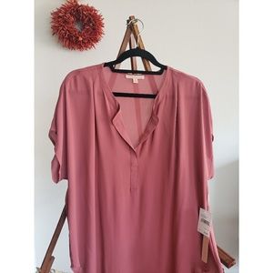 Gibson Latimer dusty rose blouse